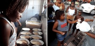 Como festa de aniversário de seus 8 anos, Adrielly distribuiu marmitas para desabrigados