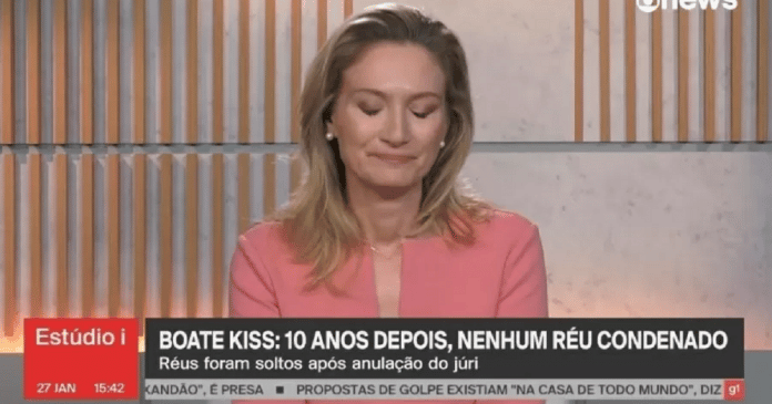 Jornalista da Globo chora ao vivo ao falar sobre vítimas da tragédia na boate Kiss