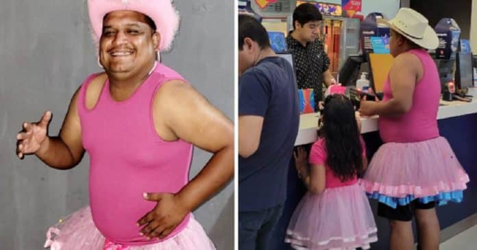 Pai se veste de bailarina para assistir Barbie com sua filha: “Fiz o que ela me pediu”