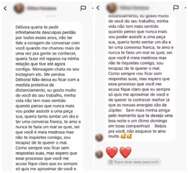 psicologiasdobrasil.com.br - As mensagens perturbadoras enviadas a Débora Falabella por mulher que a persegue há 10 anos