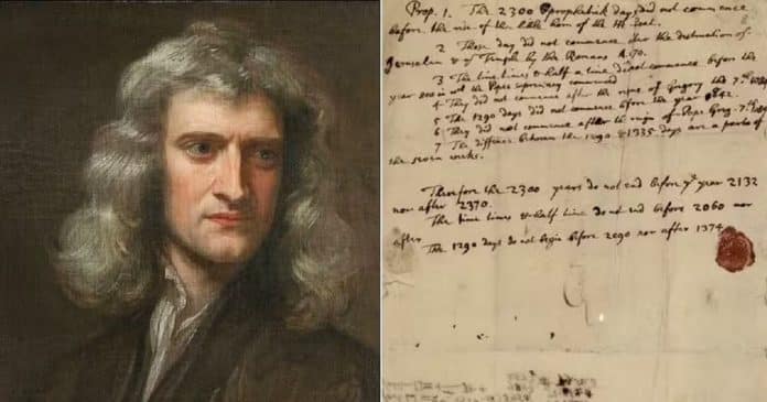 Carta escrita por Isaac Newton em 1704 aponta o ano do ‘fim do mundo’